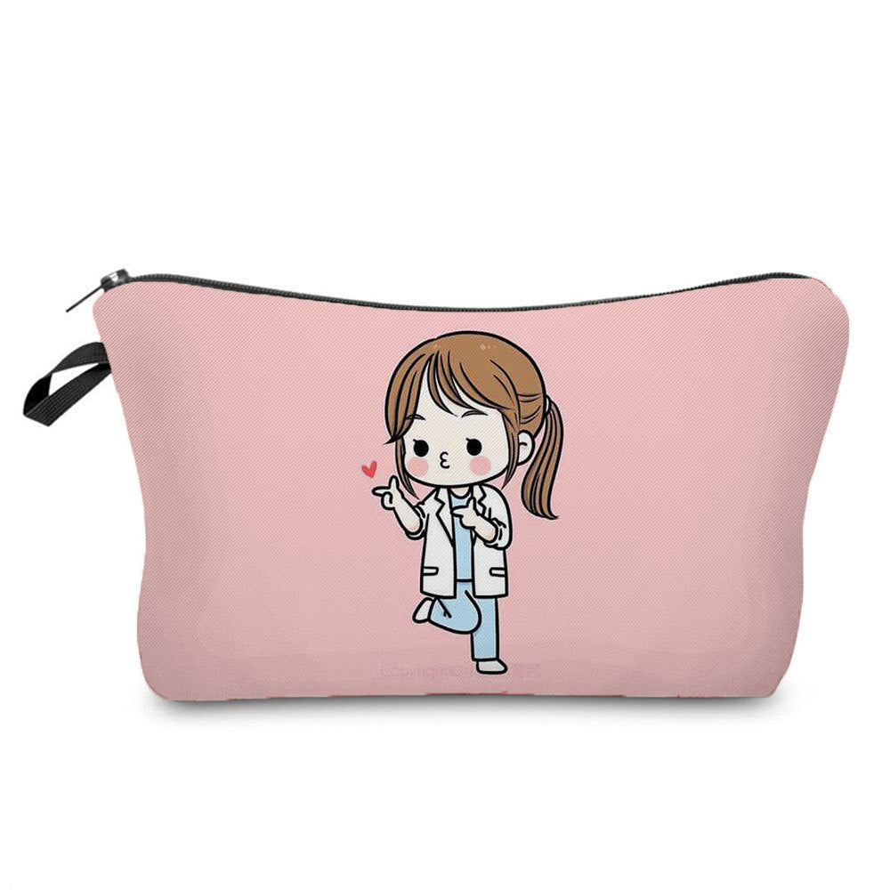 angel nurse printed makeup storage bag