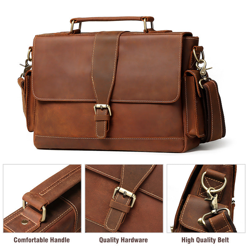 business leather mens briefcase