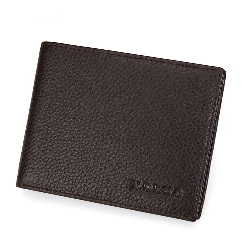 mens leather wallets ultra thin first layer cowhide short wallet