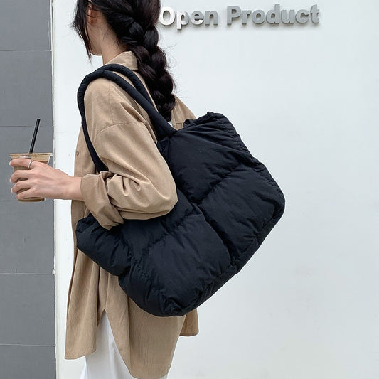 college-student-tote-commuter-large-capacity-female-cloud-bag