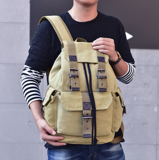 influx street canvas backpack unisex backpack retro leisure travel bag large capacity bag