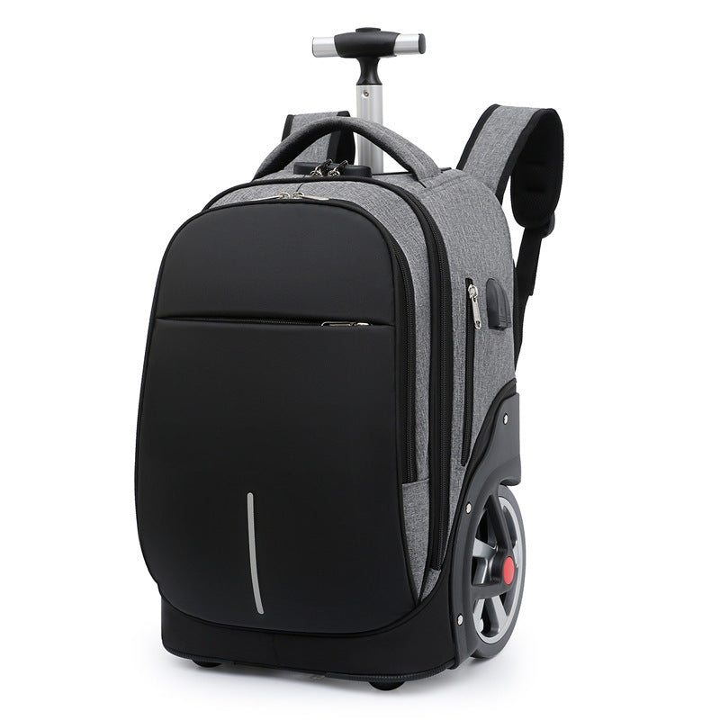 junior high school student trolley bag large capacity large wheel trolley case backpack