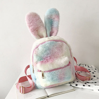 wild rabbit ears plush cartoon cute student shoulder mini backpack