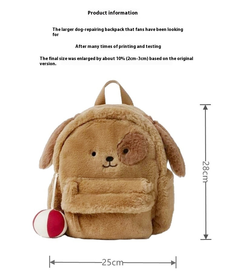 cartoon plush puppy backpack