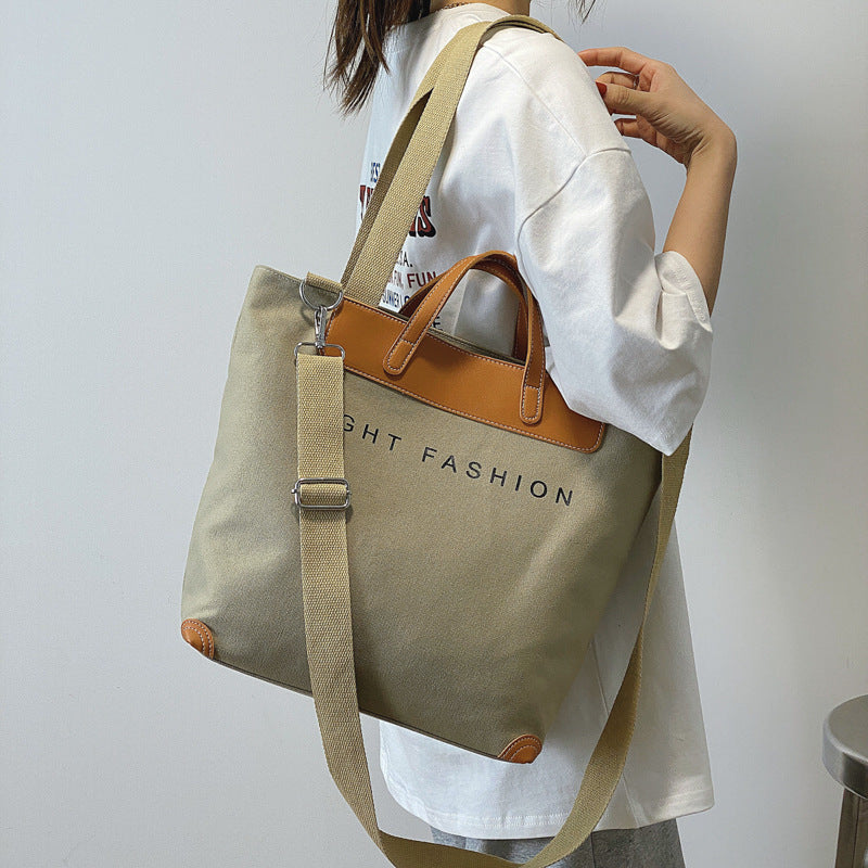 canvas shoulder bag women ins fashion messenger crossbody bags large capacity totes handbag