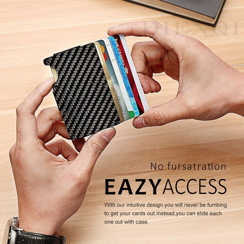 carbon fiber package wallet multi functional metal card