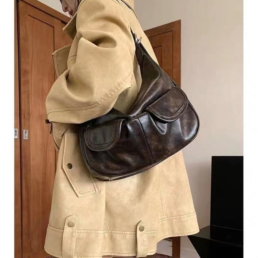 one shoulder maillard distressed underarm bag women