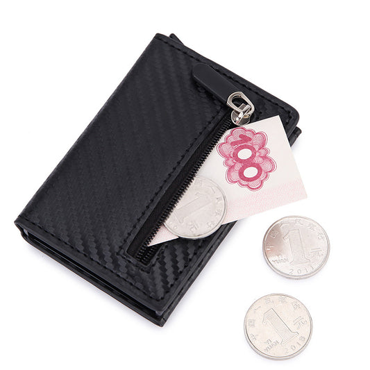 european and american anti theft metal wallet mens short version