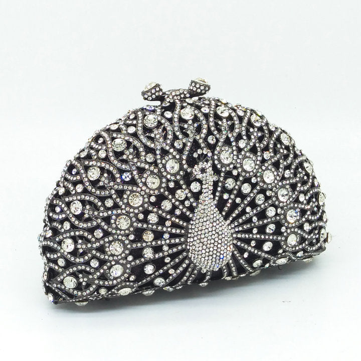 peacock dinner bag rhinestone clutch lady