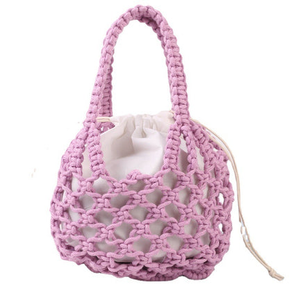 Weaving Hollow Women's Mori Style Portable Beach Bag