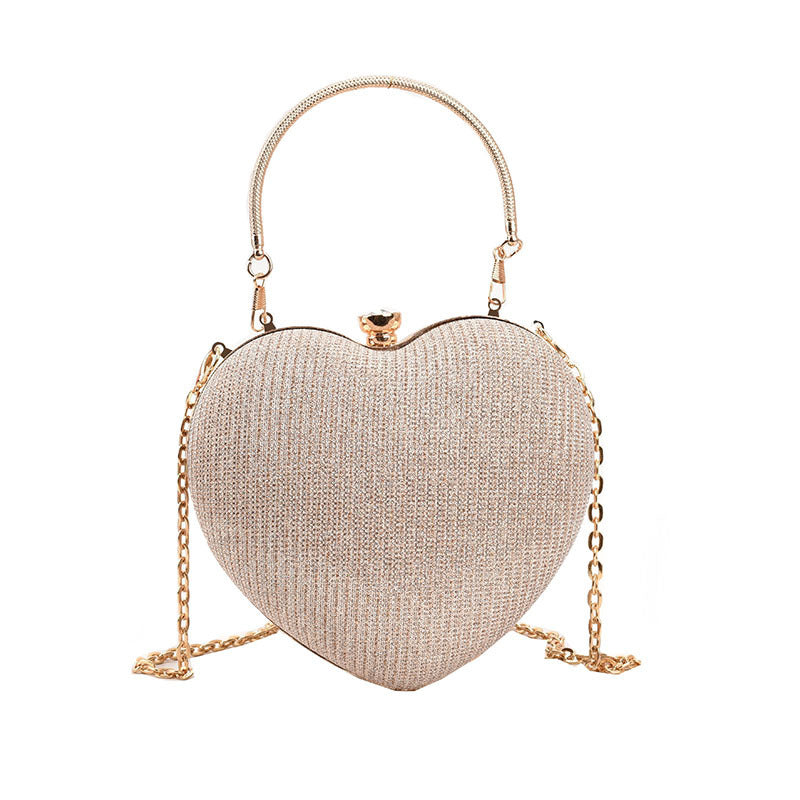 new fashion chain crossbody explosion handheld peach heart bag