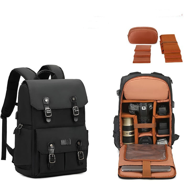 large capacity double shoulder photo bag outdoor leisure waterproof camera bag