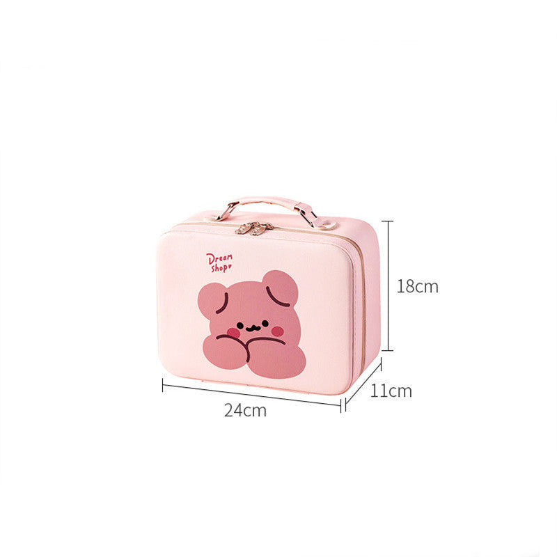 cosmetic bag portable travel large capacity girl heart cute