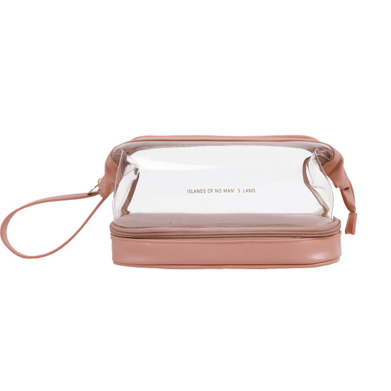 double layer cloud transparent steel wire cosmetic bag