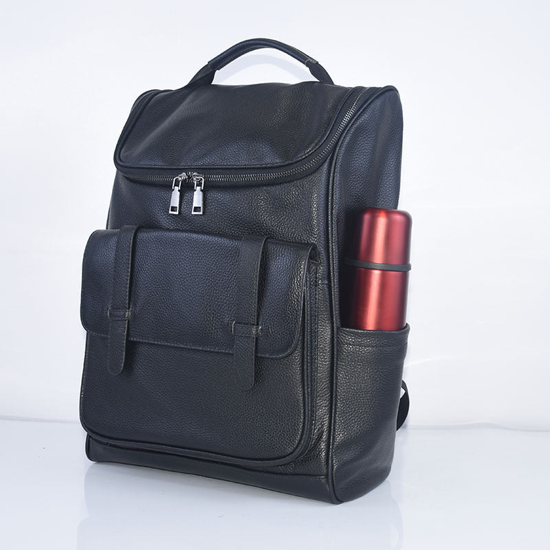 genuine leather fashion all match travel large capacity casual backpack