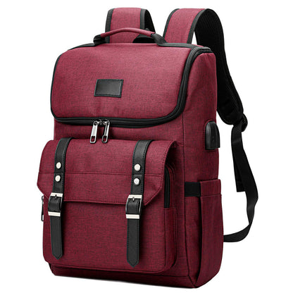 mens backpack retro travel bag usb