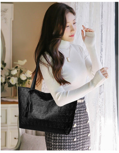 fashion large capacity one shoulder tote womens bag versatile crossbody solid color