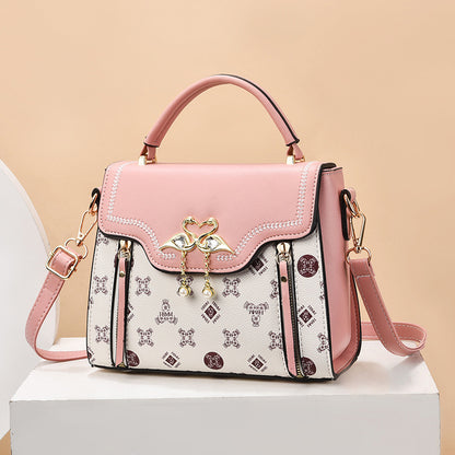 fashion printed womens portable shoulder small square bag for women