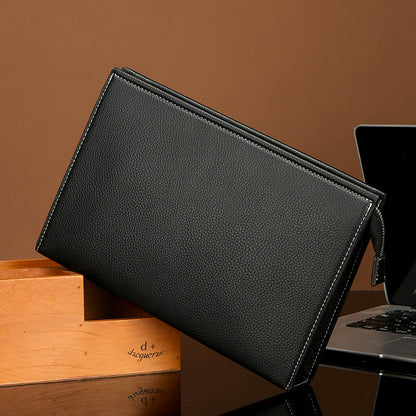 New Clutch Men's Briefcase Soft Leather Fashion Trendy Casual Business