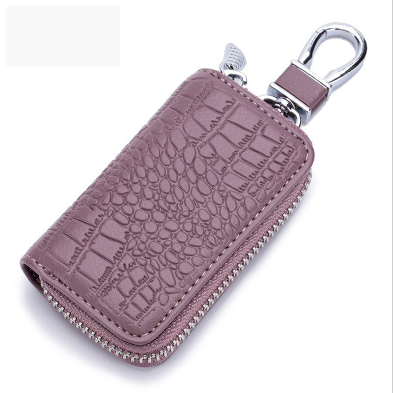 leather zipper car key case