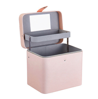 large capacity portable cosmetic case pu cosmetic desktop