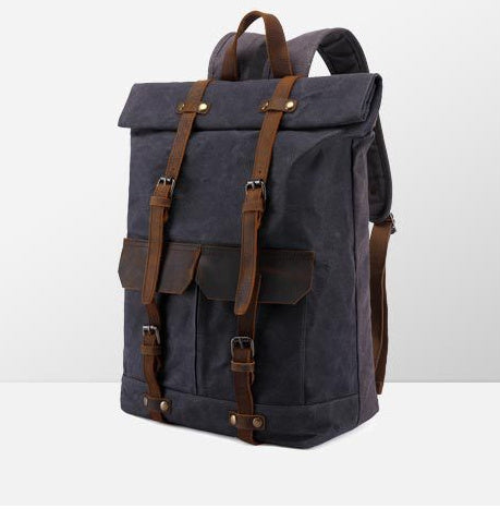 vintage backpack horse leather casual oil wax canvas