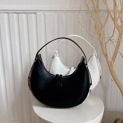 handbag crescent metal buckle small round bag women