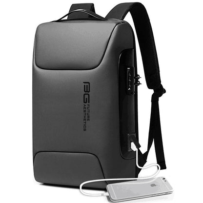 mens waterproof computer bag business commute college student usb anti theft