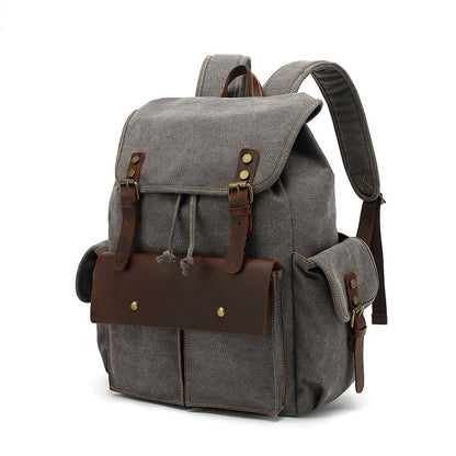 retro wear resistant canvas backpack