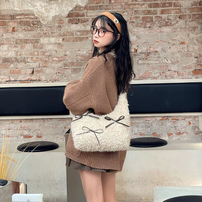 womens cute plush messenger bag