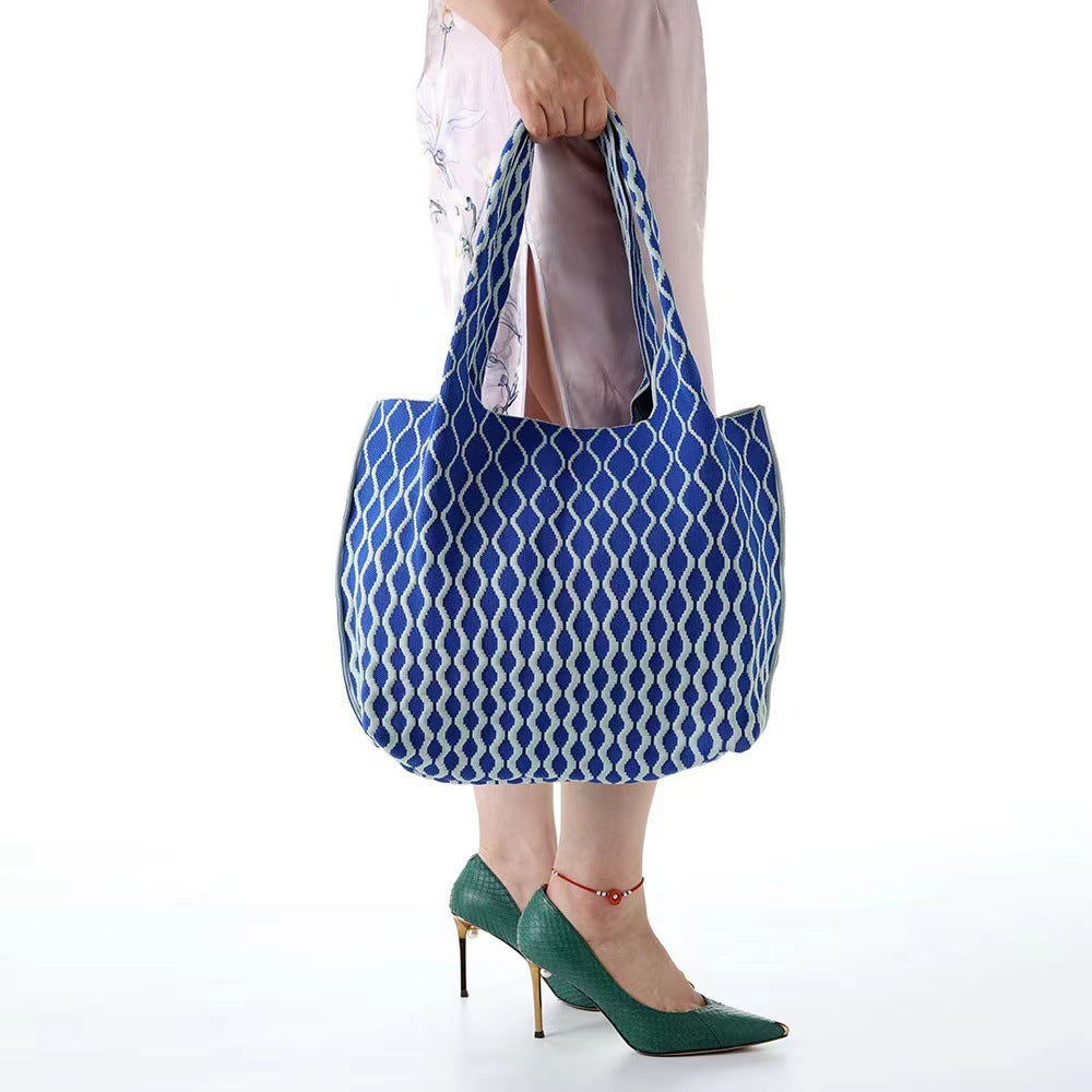 good-looking-big-wave-flying-woven-bag-fashionable-all-match-large-capacity-two-tone