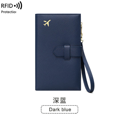 rfid anti magnetic passport holder multifunctional long ladies wallet