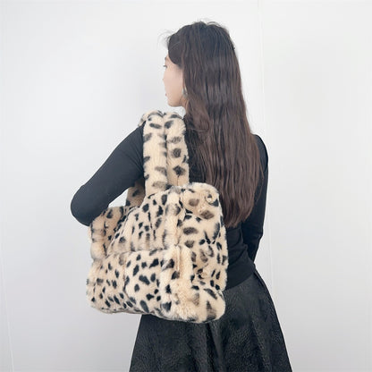 leopard print tote shoulder messenger bag large capacity