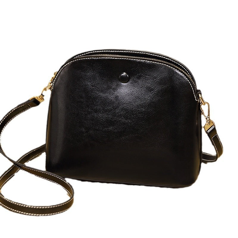 niche female leather one shoulder crossbody bag