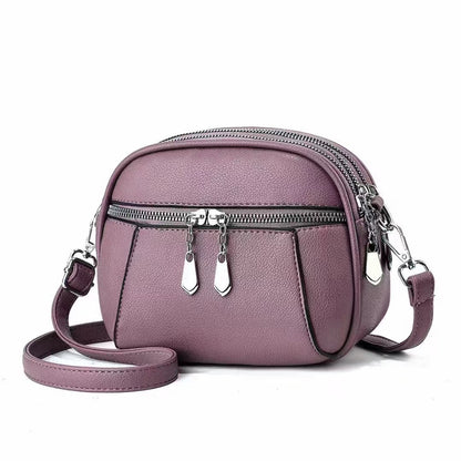 solid color small round bag fashion multi pocket large capacity shoulder crossbody bags for women handbags