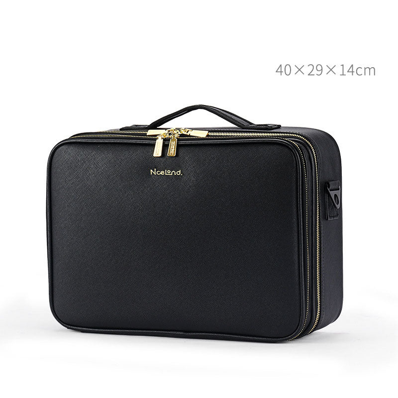 large capacity leather cosmetic bag portable makeup artist makeup storage bag