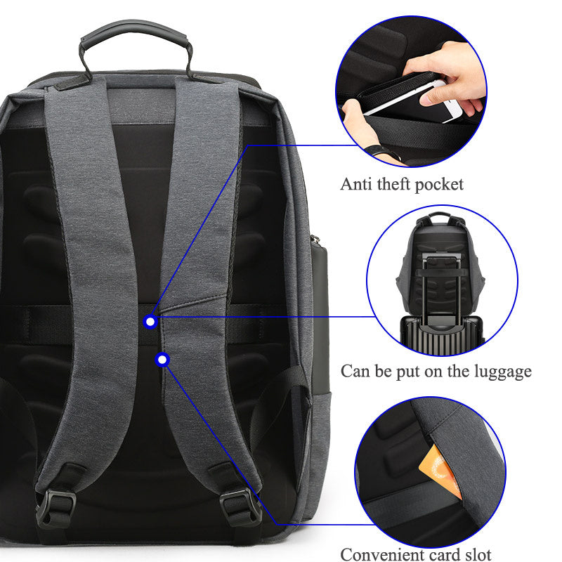 business mens large capacity shoulder travel usb mens backpack