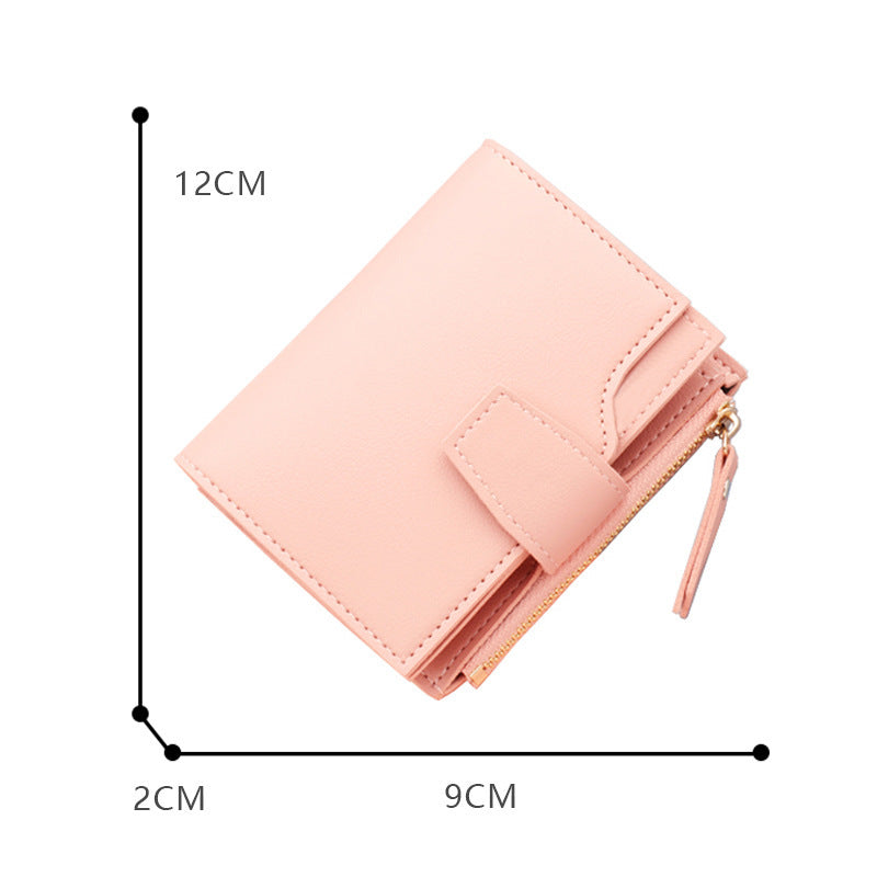 short multiple card slots womens wallet with zipper