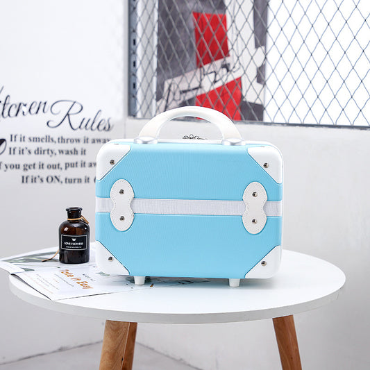 retro suitcase short travel suitcase cute lady