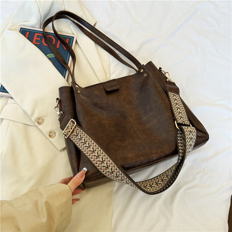 large capacity crossbody retro patchwork