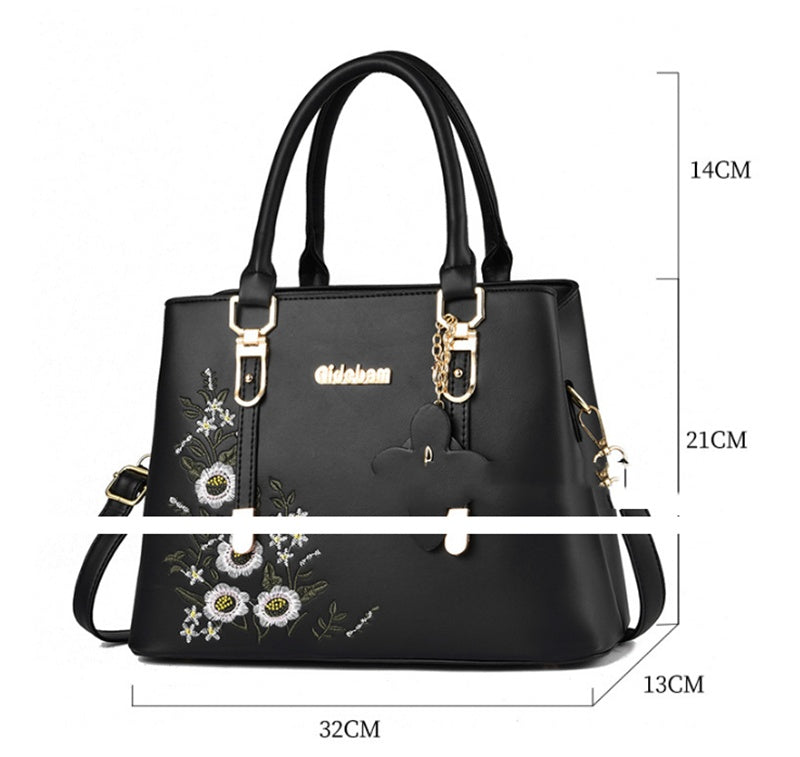 Embroidered Lady's Mother Bag Large Capacity One-shoulder Messenger Bag