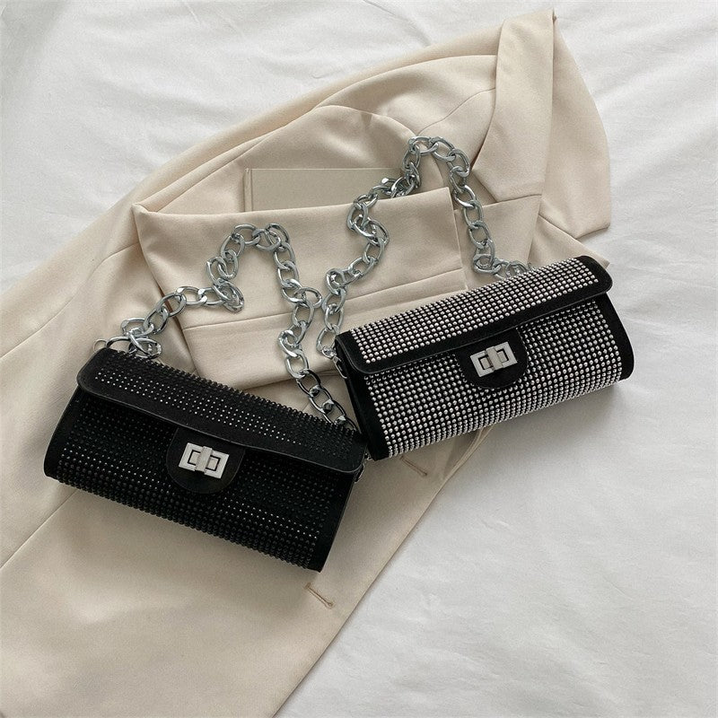 rhinestone fashion all match chain armpit bag dinner messenger