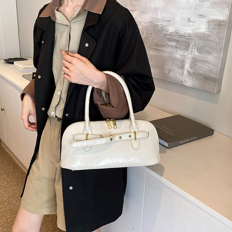 retro portable fashion shoulder bag simple large capacity crossbody bag