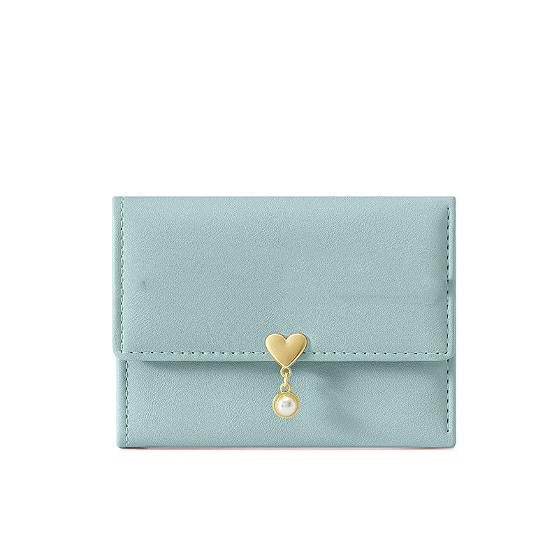 mini womens cute tri fold love wallet