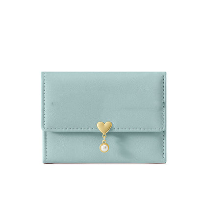 mini womens cute tri fold love wallet