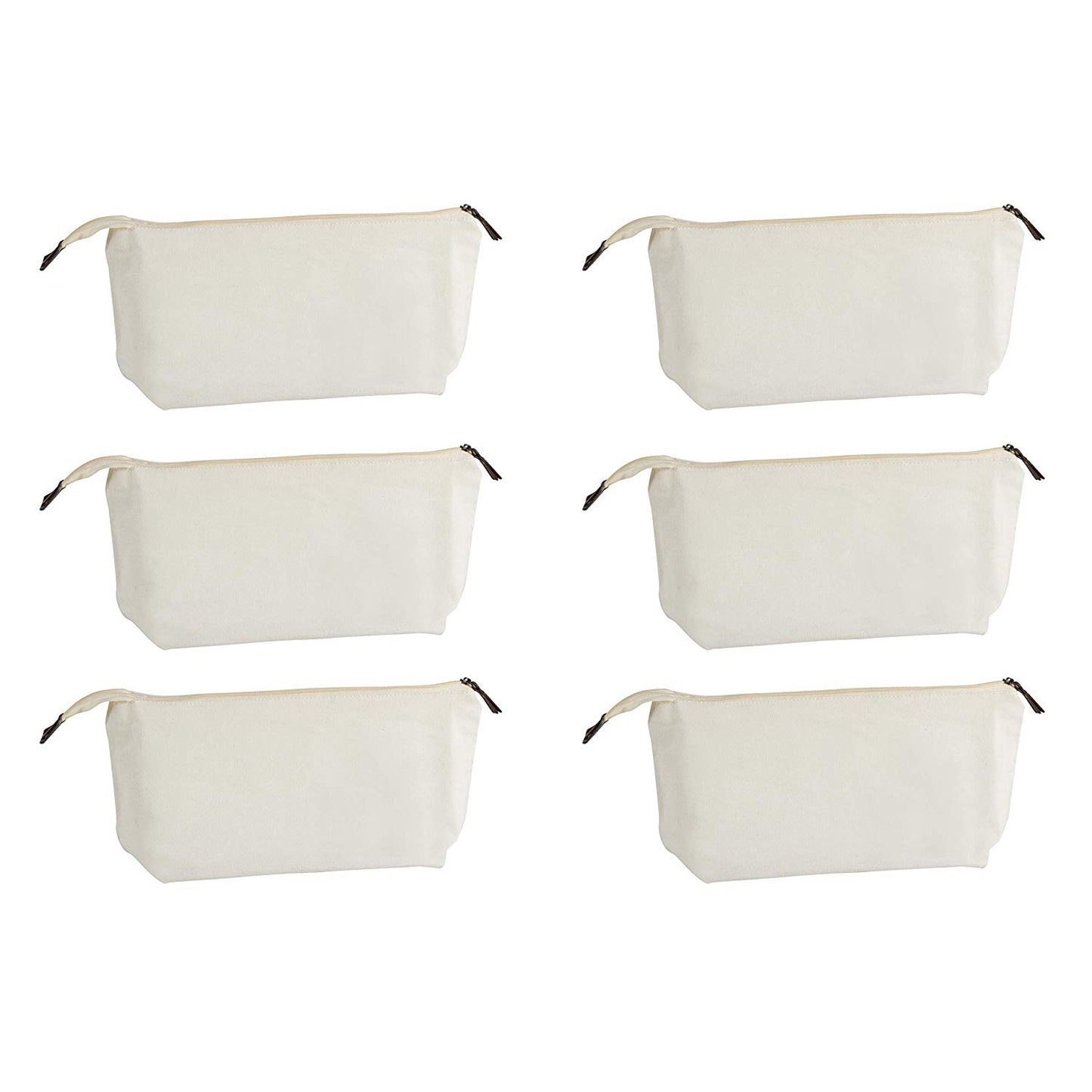 white cotton canvas cosmetic bag