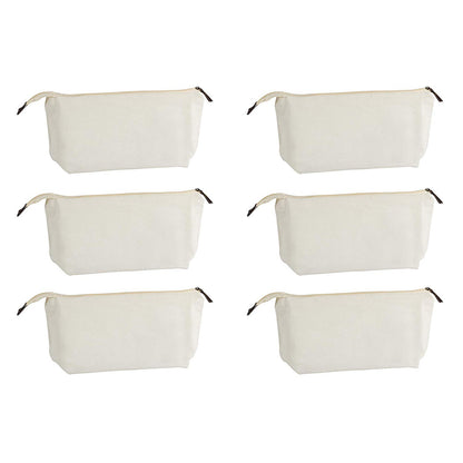 white cotton canvas cosmetic bag