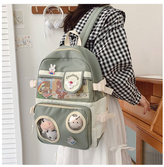 backpack female korean version of the forest trendy backpack hit the color foreign style junior high school college student school bag