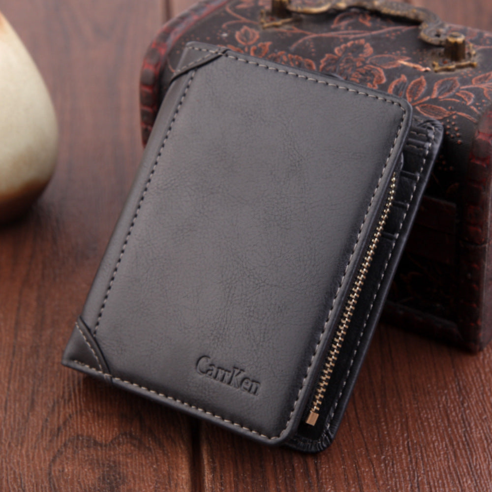 mens wallet short retro frosted card holder