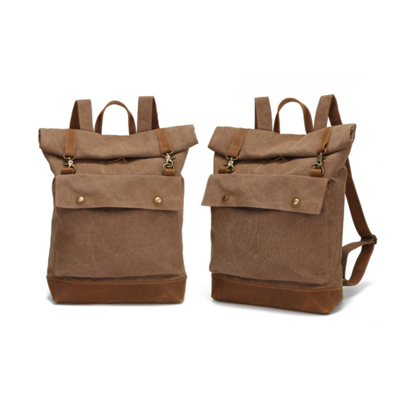 one shoulder roll top roll cover backpack